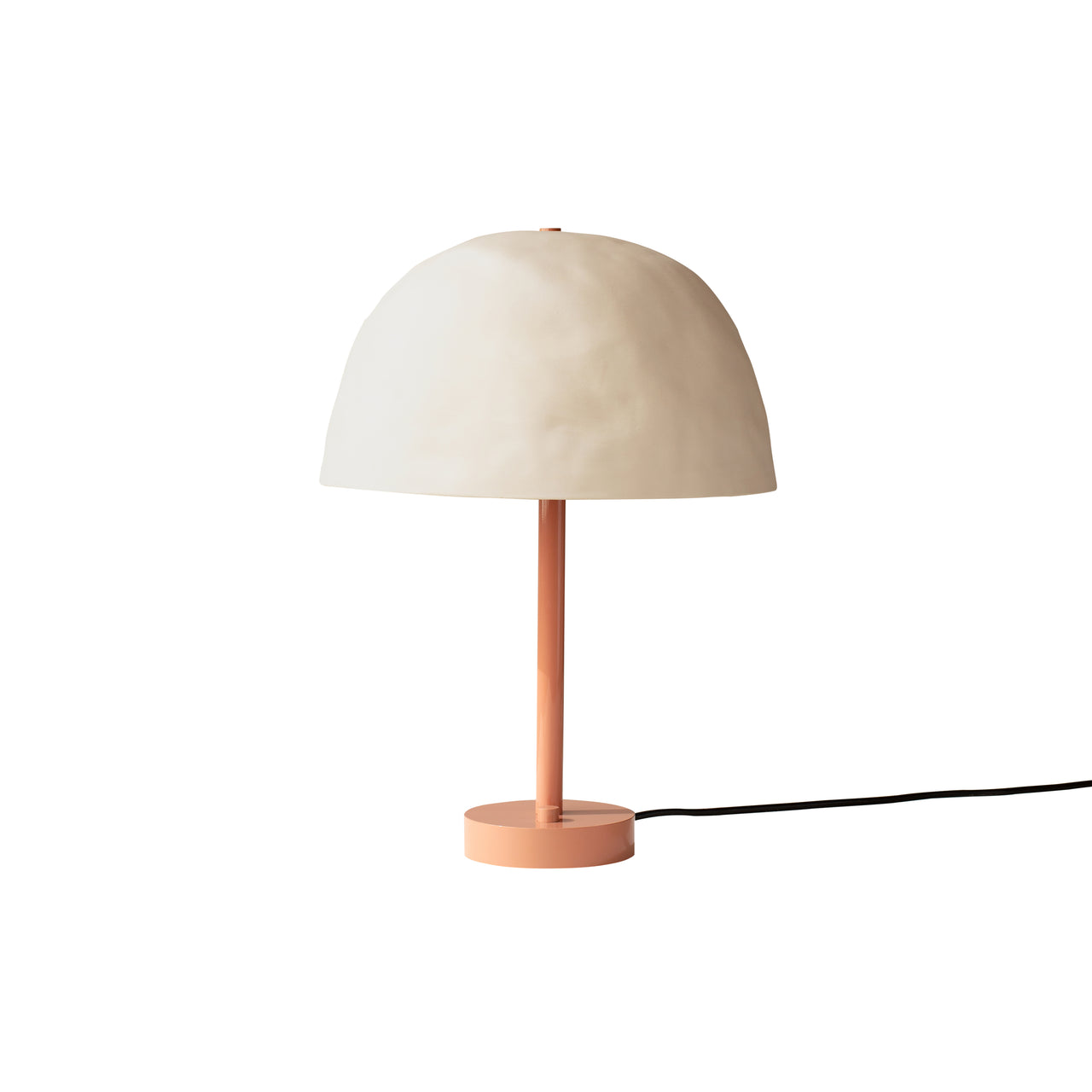 Dome Table Lamp: White Clay + Peach
