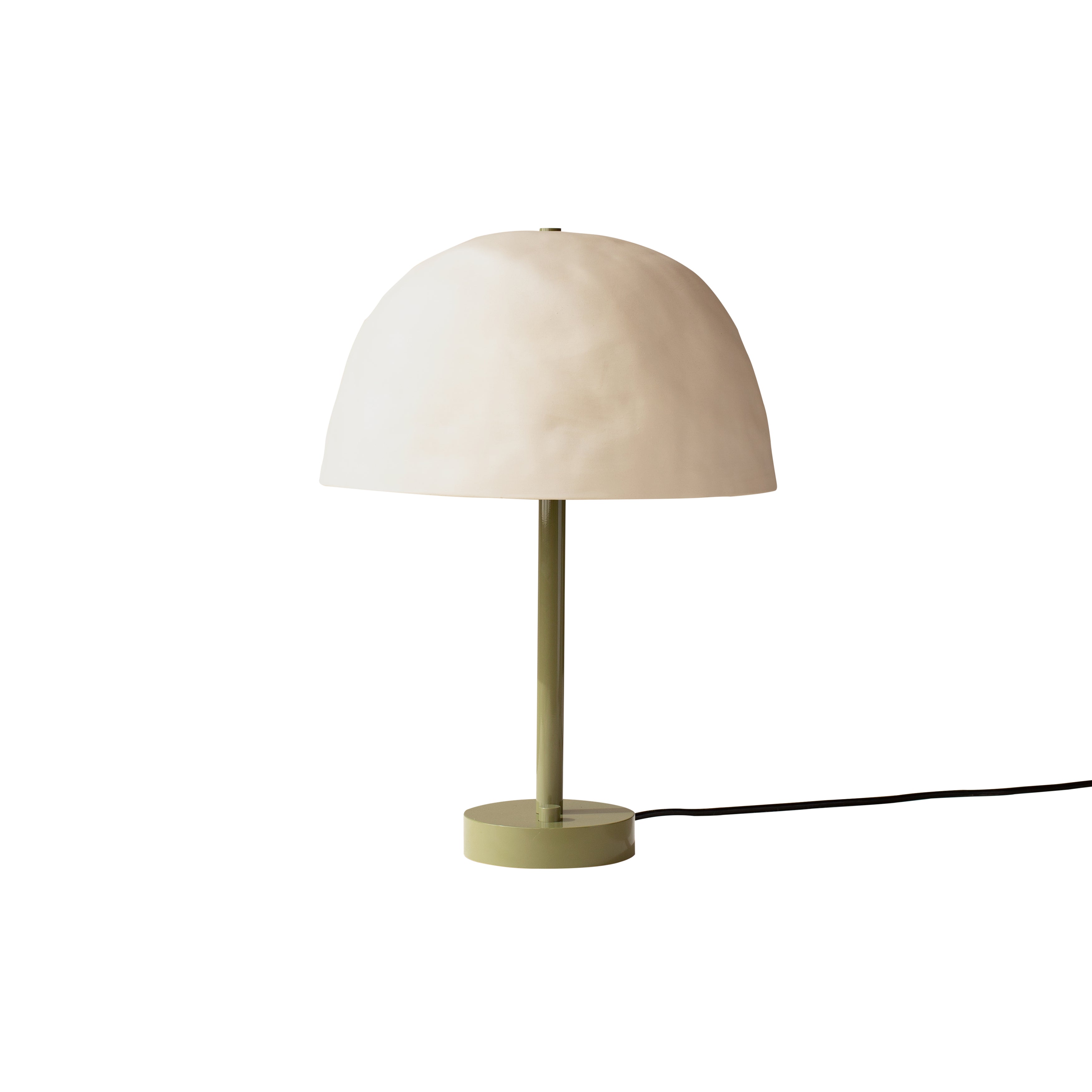 Dome Table Lamp: White Clay + Reed Green
