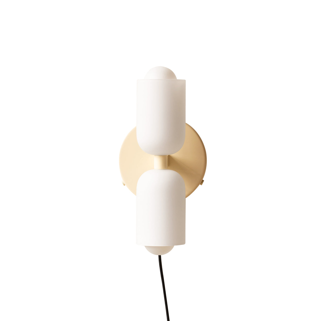Up Down Sconce: Glass + Bone + Plug-in (On-Off)