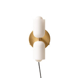 Up Down Sconce: Glass + Brass + Plug-in (On-Off)