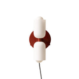Up Down Sconce: Glass + Oxide Red + Plug-in (On-Off)