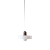 Disc Pendant: Outdoor + Patina Brass + Opaline