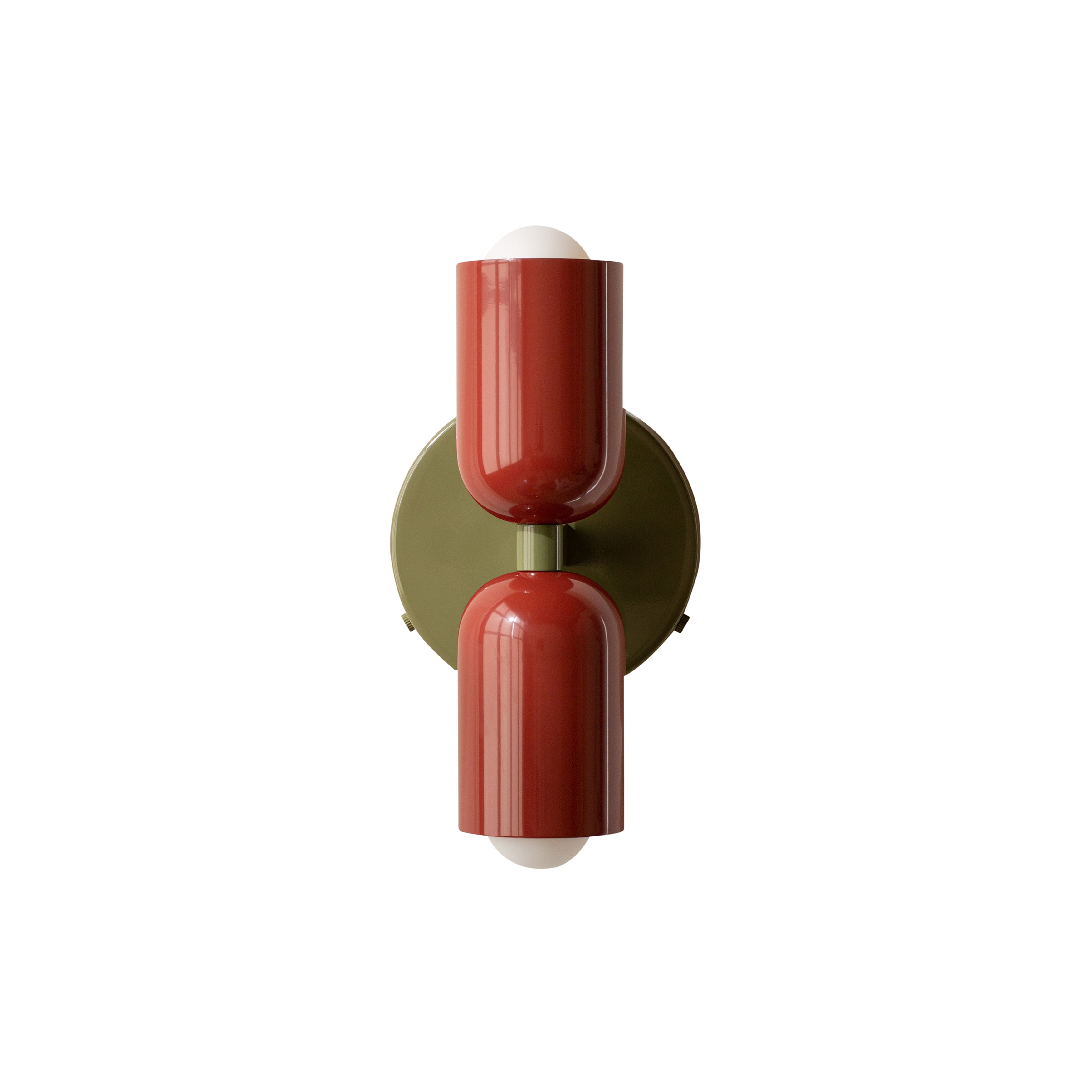 Up Down Sconce: Oxide Red + Reed Green