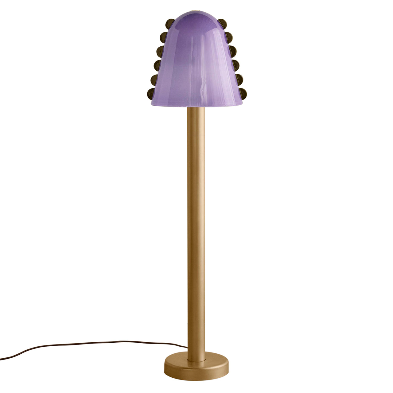 Calla Floor Lamp: Lilac + Pistachio Embellishments + Brass