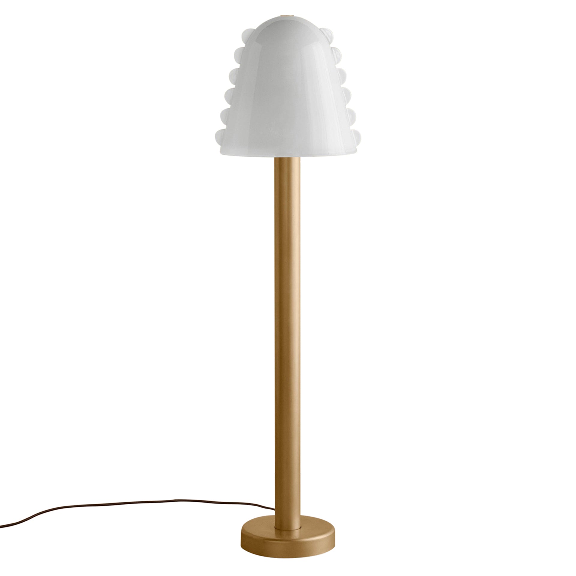 Calla Floor Lamp: Opaline + Opaline Embellishments + Brass