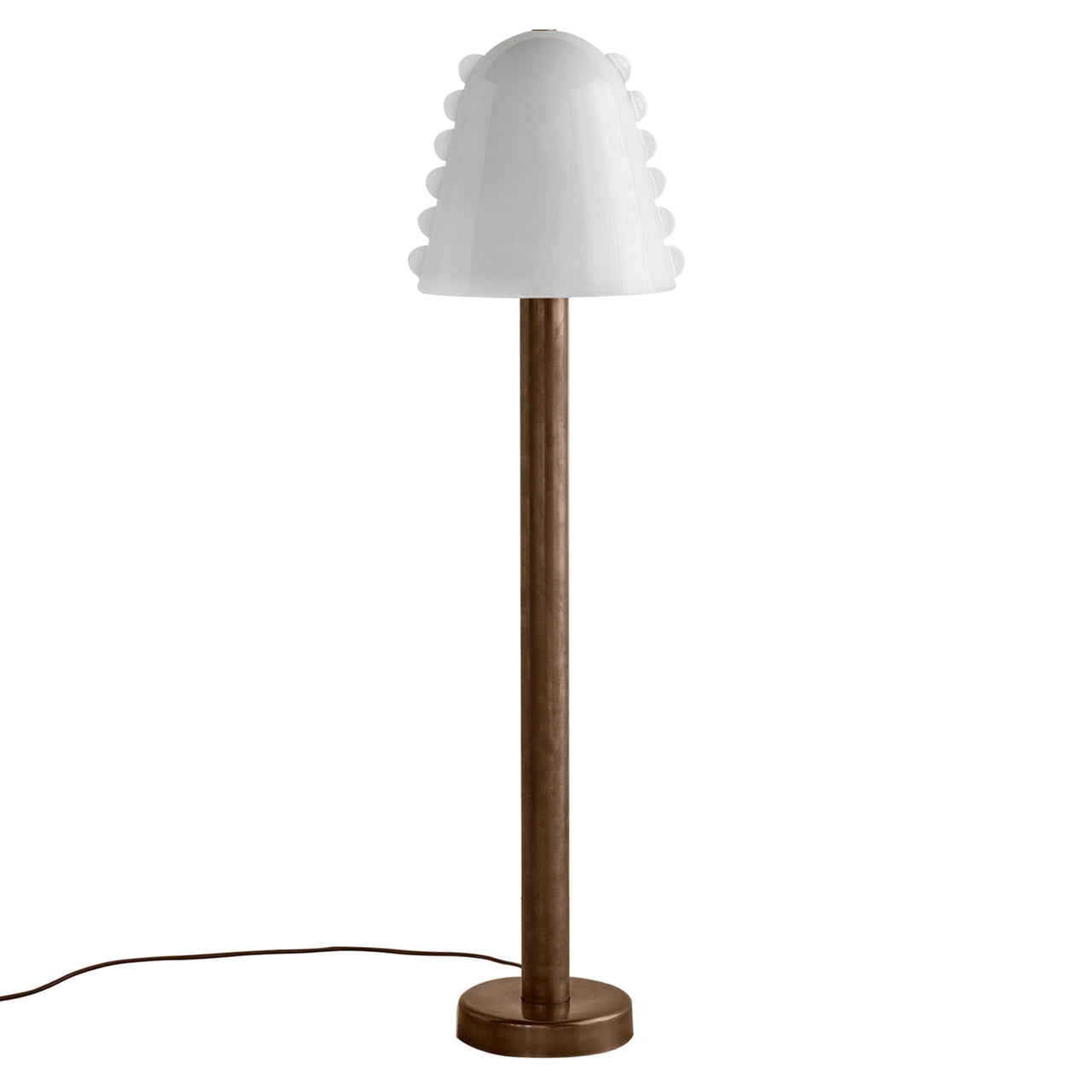 Calla Floor Lamp: Opaline + Opaline Embellishments + Patina Brass