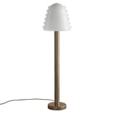 Calla Floor Lamp: Opaline + Opaline Embellishments + Pewter