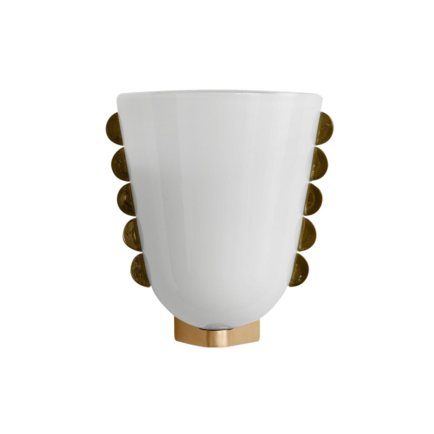 Calla Sconce: Medium + Opaline + Pistachio Embellishments + Brass