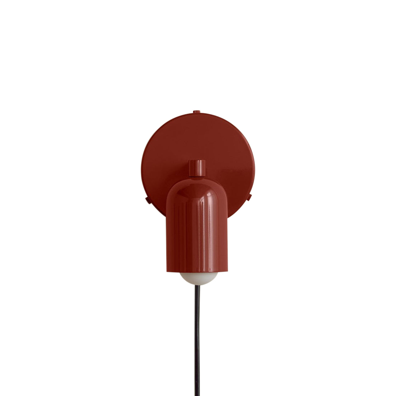 Fixed Down Sconce: Plug-in + Oxide Red + Black