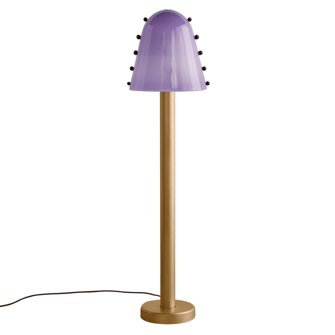 Gemma Floor Lamp: Lilac + Amber Embellishments + Brass