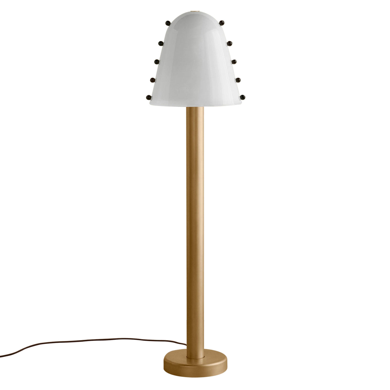 Gemma Floor Lamp: Opaline + Amber Embellishments + Brass