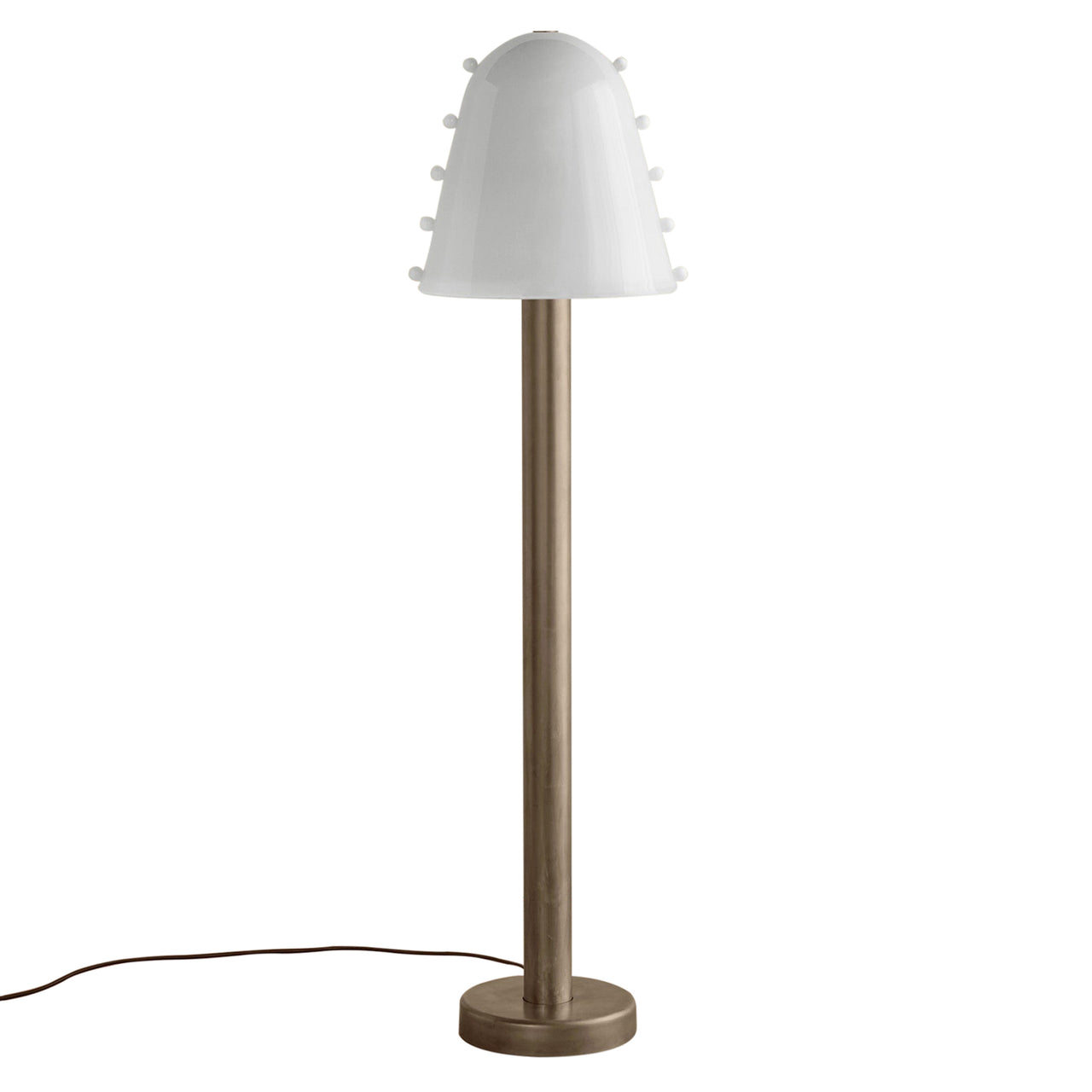 Gemma Floor Lamp: Opaline + Opaline Embellishments + Pewter