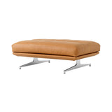 Inland Pouf: AV32 + Polished Aluminum + Cognac Noble Leather