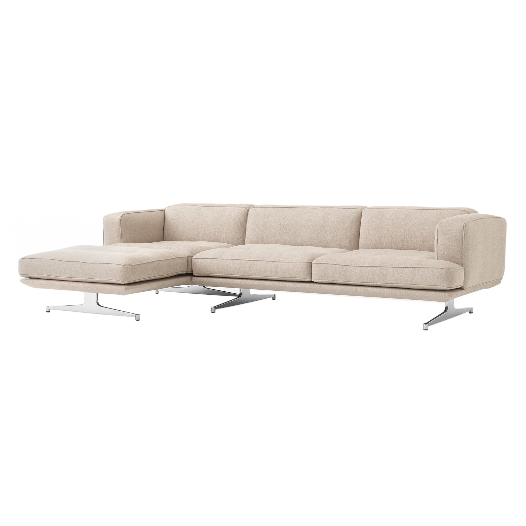 Inland Sofa: AV42 + Right + Polished Aluminum