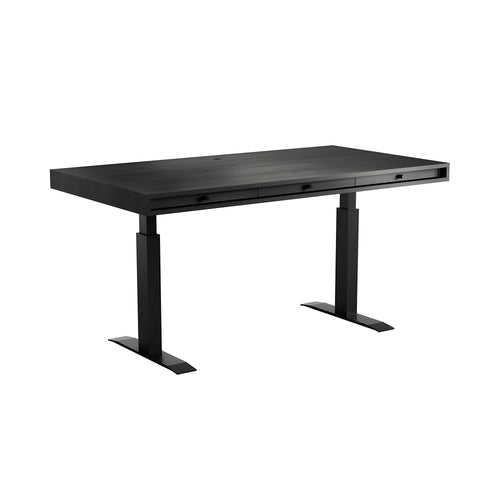 JFK Office Desk: Black Ash + Adjustable Legs