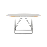 JG Table: Round + Grey Linoleum + Stainless Steel