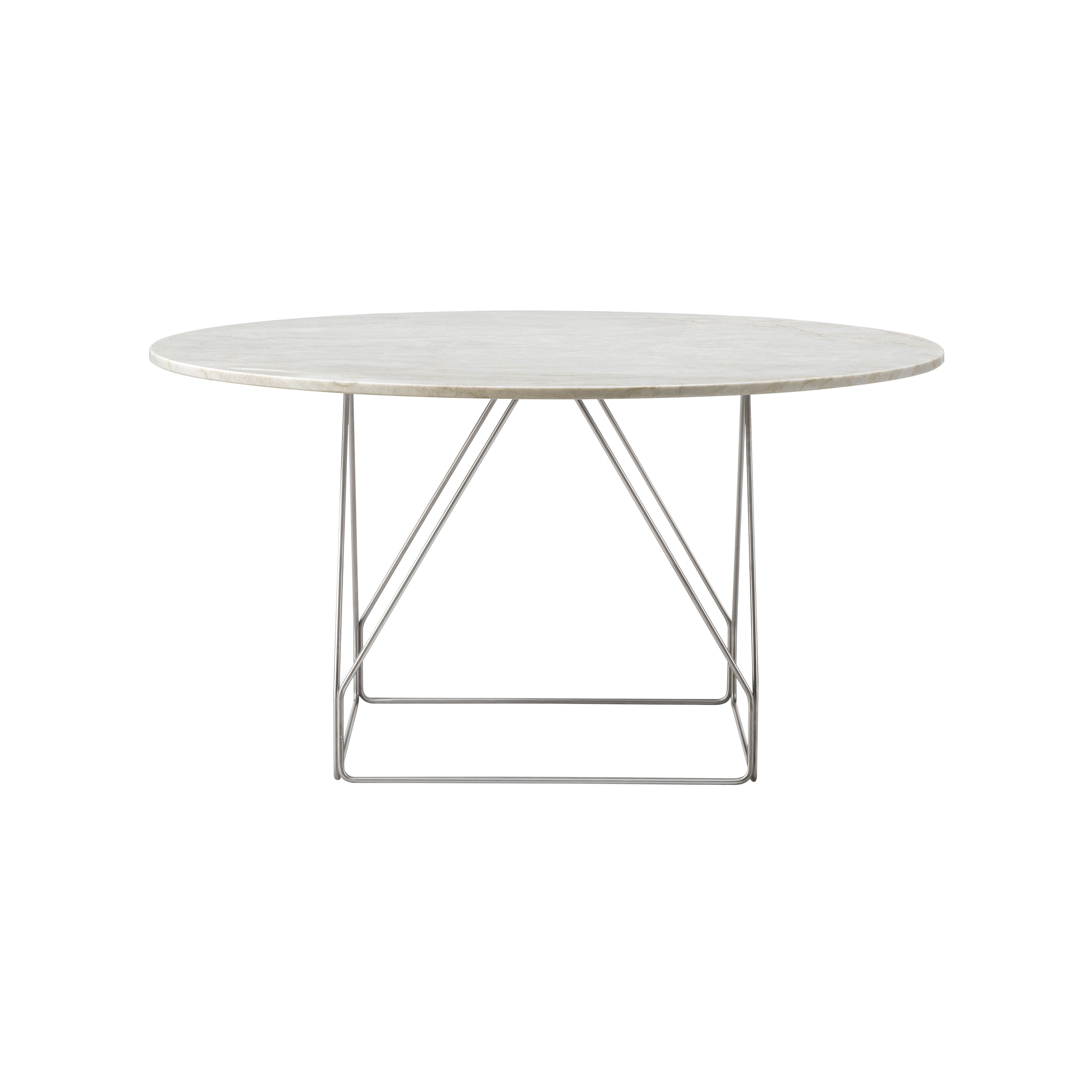 JG Table: Round + Ivory Quartzite + Stainless Steel