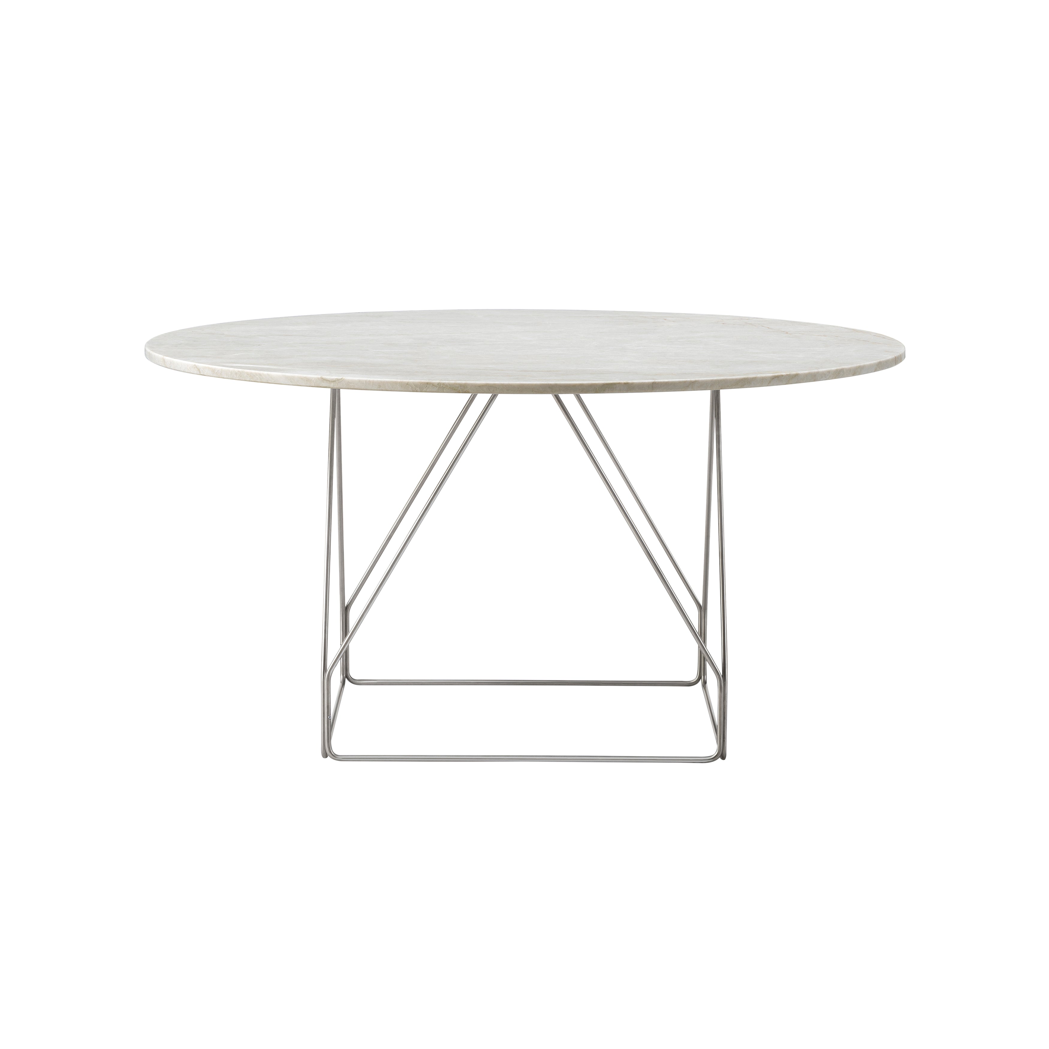 JG Table: Round + Ivory Quartzite + Stainless Steel