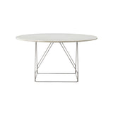JG Table: Round + Ivory Quartzite + Stainless Steel