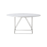 JG Table: Round + White Carrara + Stainless Steel