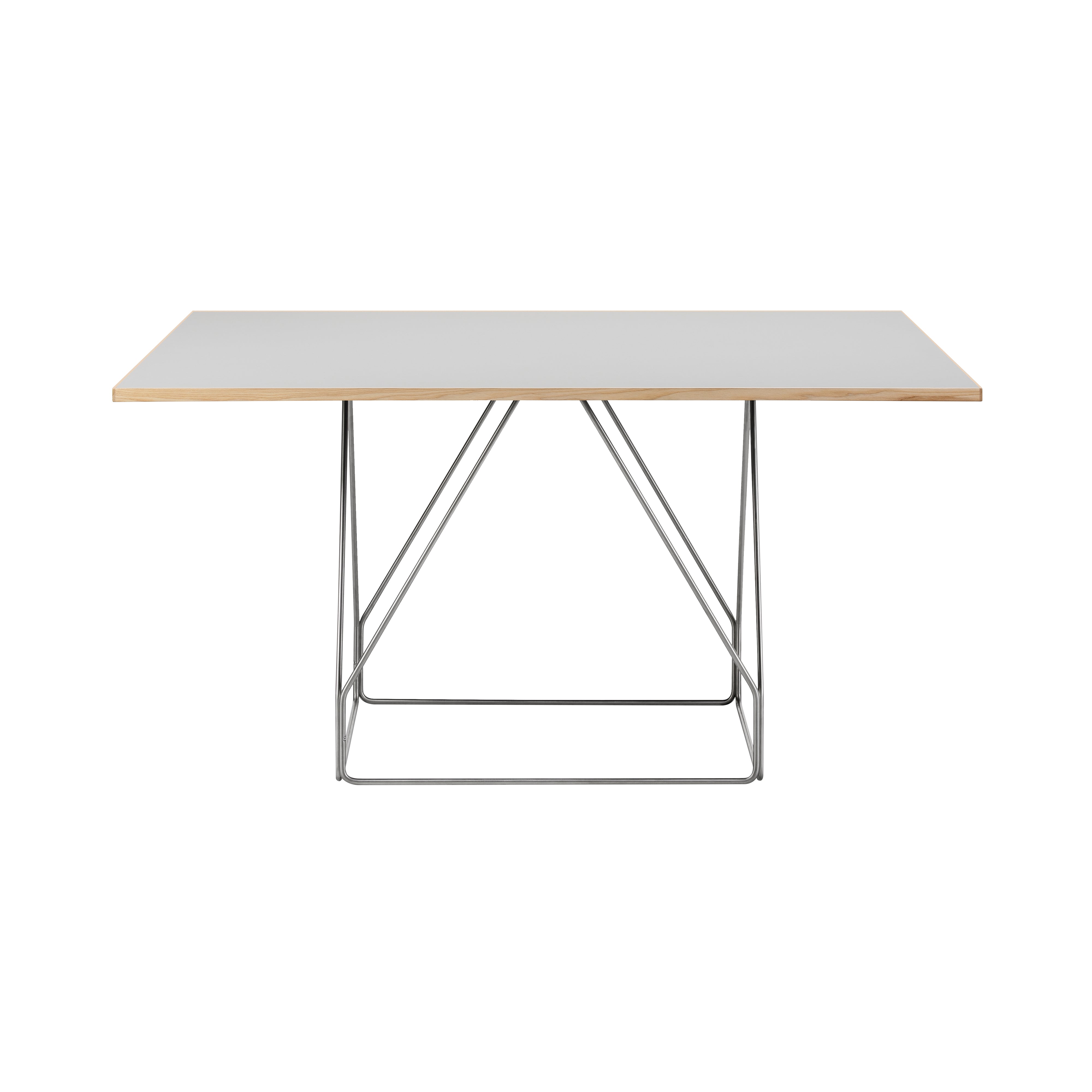 JG Table: Square + Grey Linoleum + Stainless Steel