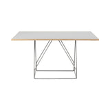 JG Table: Square + Grey Linoleum + Stainless Steel