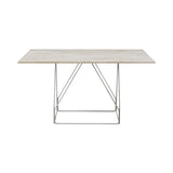 JG Table: Square + Ivory Quartzite + Stainless Steel