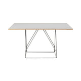 JG Table: Square + Grey Linoleum + Stainless Steel