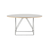 JG Table: Round + Grey Linoleum + Stainless Steel