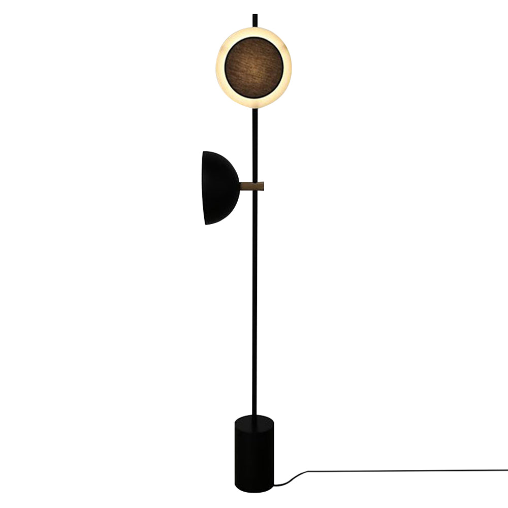 Studio Floor Lamp: Black + Brass + With Diffuser 
