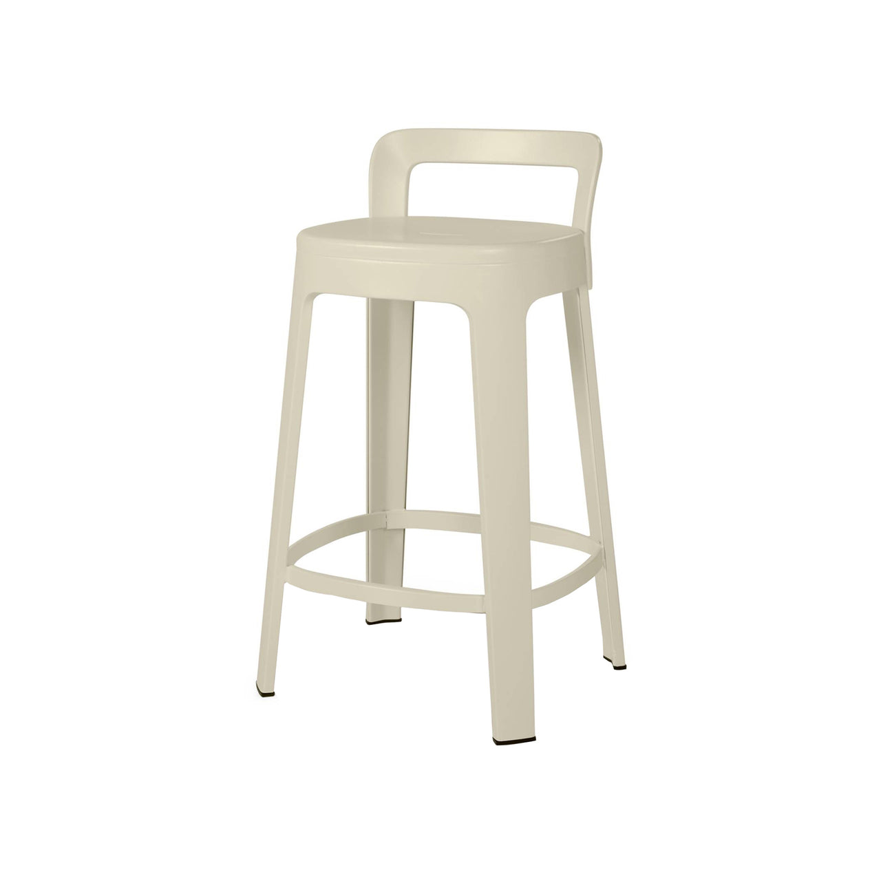Ombra Bar + Counter Stool with Backrest: Counter + Grey