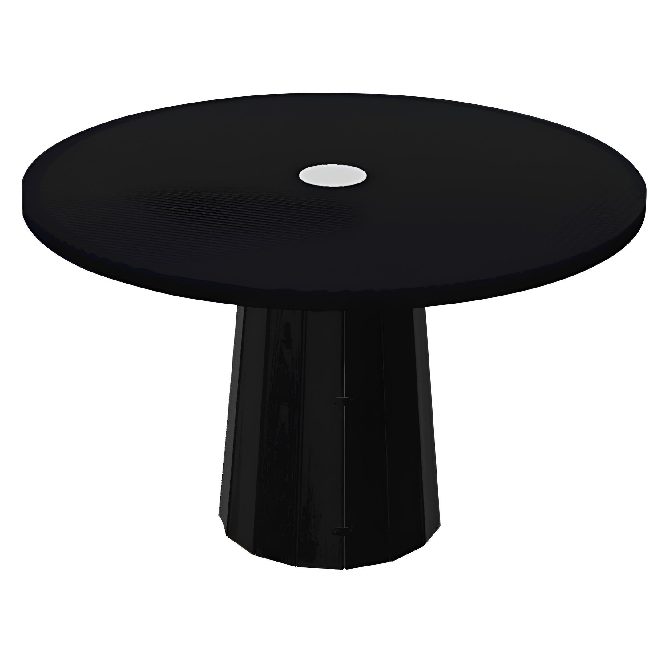 Container Round Table: Medium + Bodhi Cover + Jet Black with Hole + Black