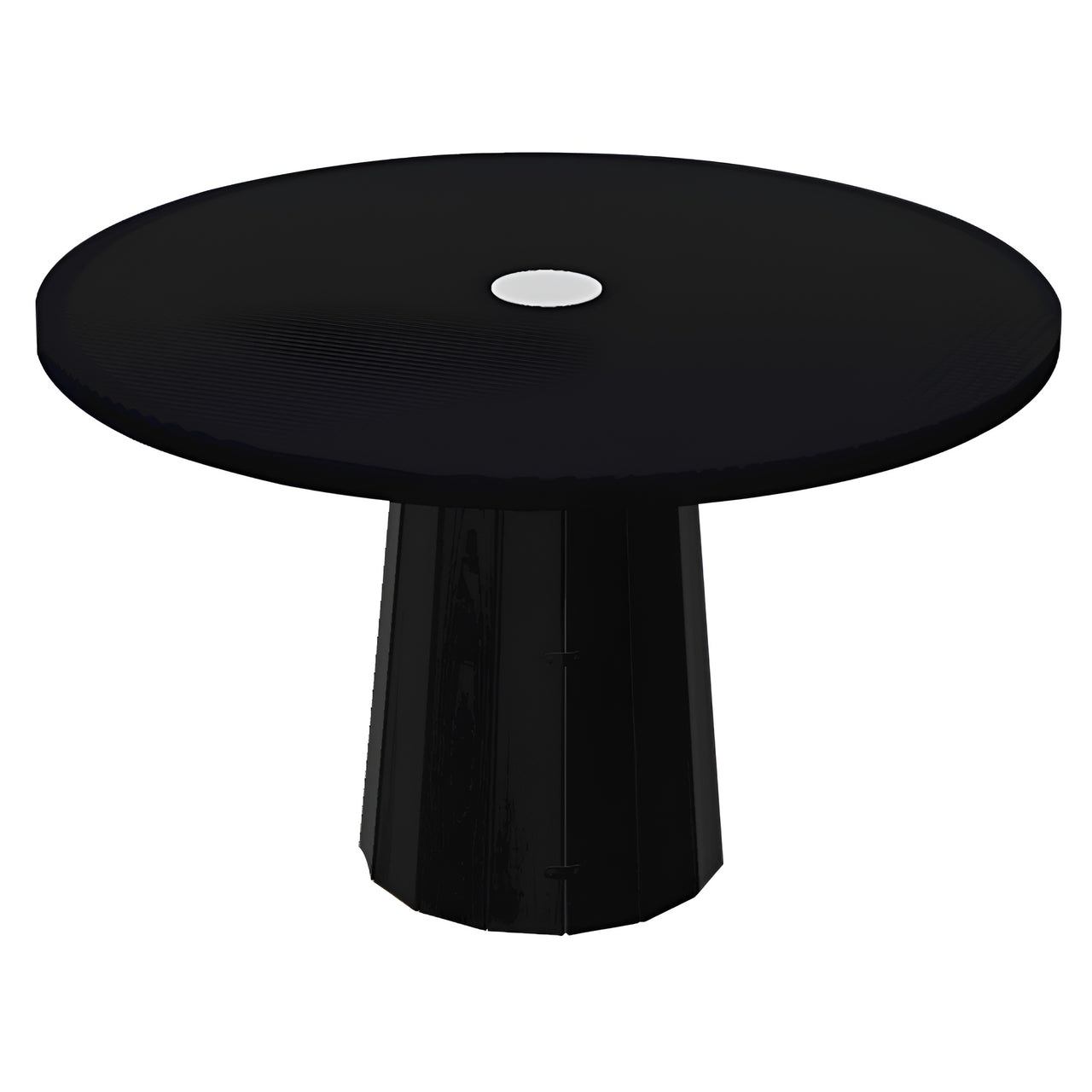 Container Round Table: Medium + Bodhi Cover + Jet Black with Hole + Black
