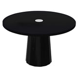Container Round Table: Medium + Bodhi Cover + Jet Black with Hole + Black