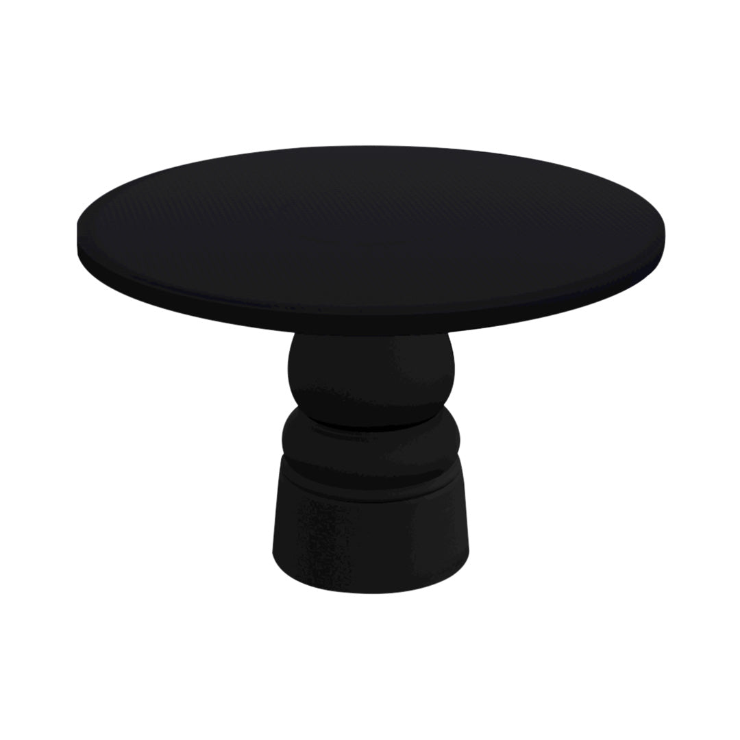 Container Round Table: Large + New Antiques + Jet Black + Black