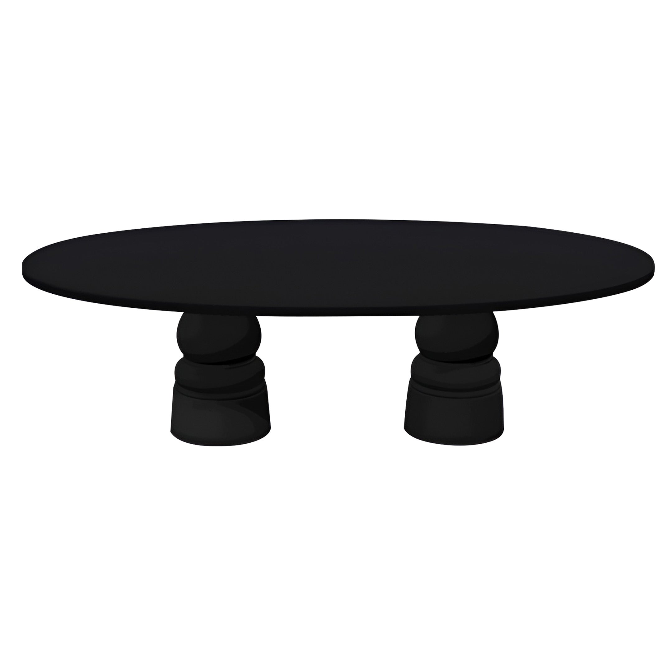 Container Oval Table: Large + New Antiques + Jet Black + Black