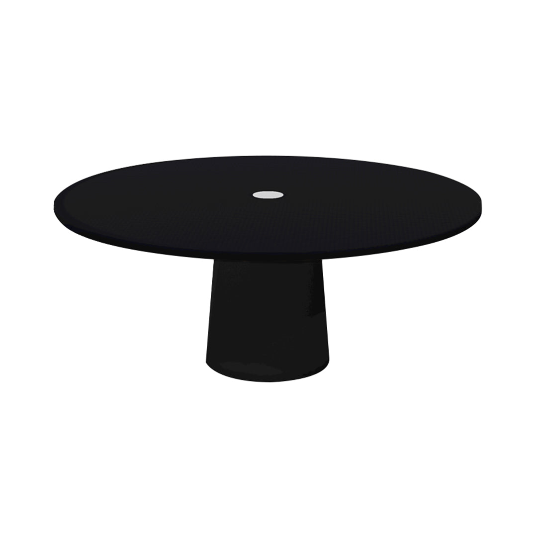 Container Round Table: XXL + Cable Feed + Jet Black with Hole + Black