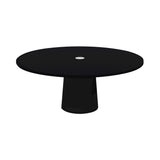 Container Round Table: XXL + Cable Feed + Jet Black with Hole + Black