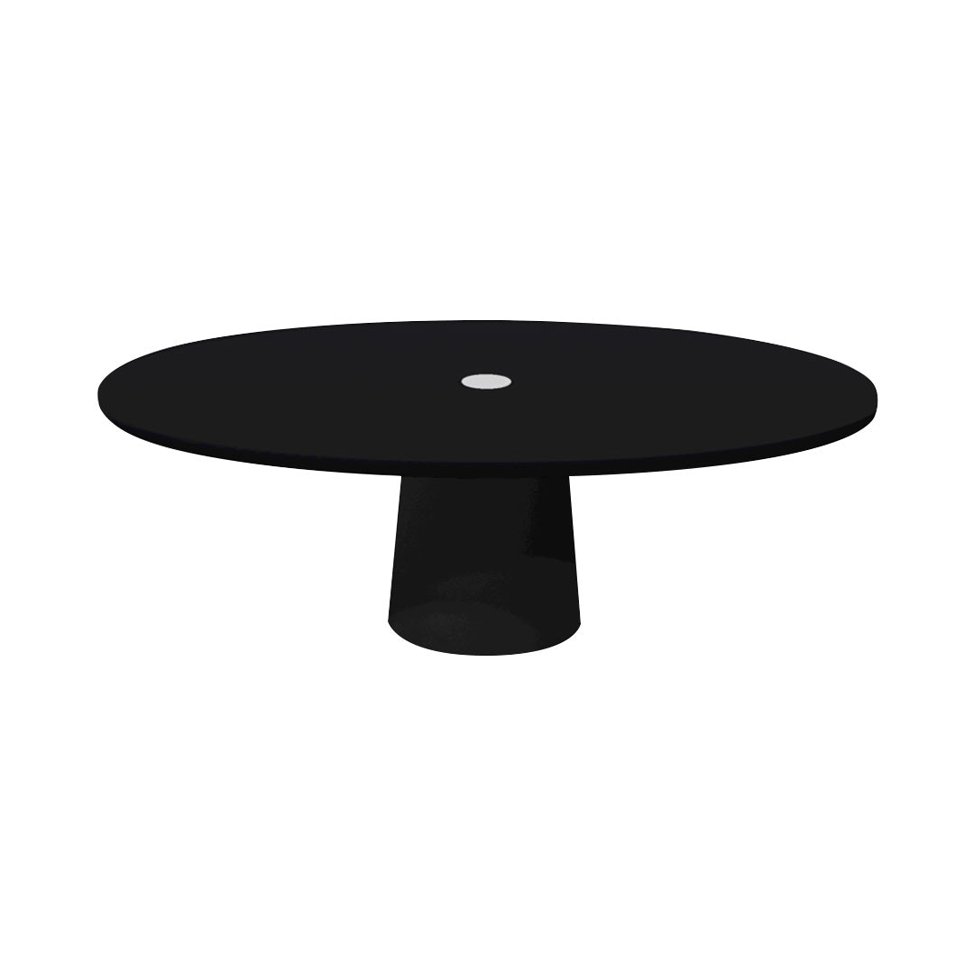 Container Oval Table: Small + Jet Black with Hole + Black