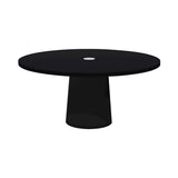 Container Round Table: Extra Large + Cable Feed + Jet Black with Hole + Black