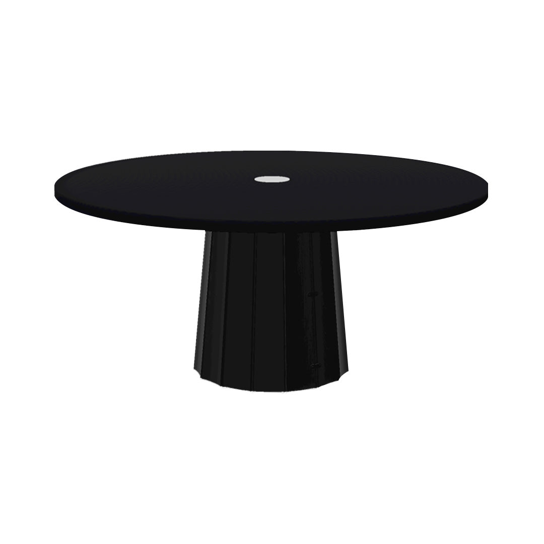 Container Round Table: Extra Large + Bodhi Cover + Jet Black with Hole + Black