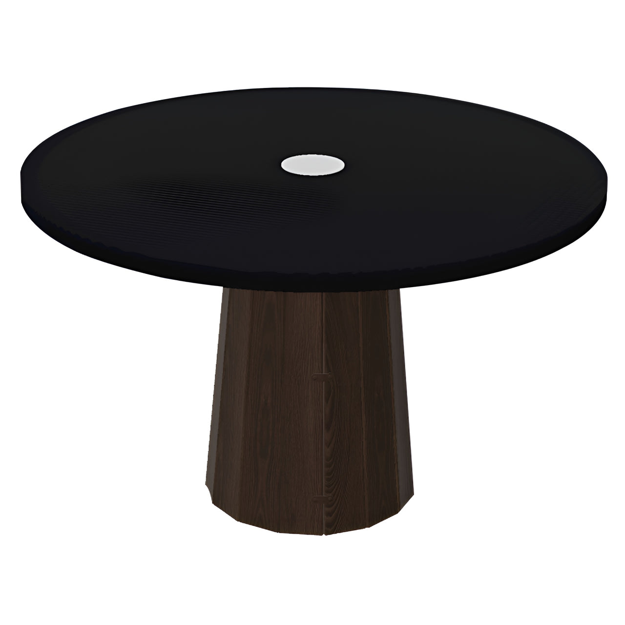 Container Round Table: Medium + Bodhi Cover + Jet Black with Hole + Cinnamon