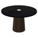 Container Round Table: Medium + Bodhi Cover + Jet Black with Hole + Cinnamon