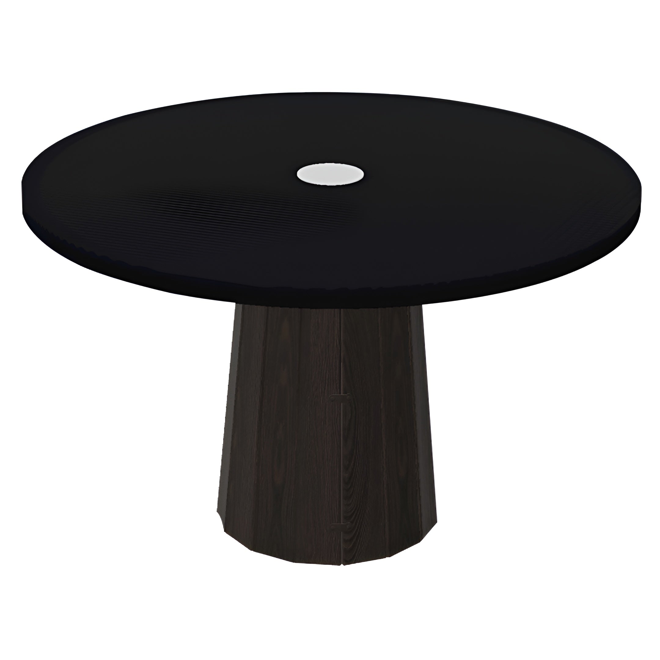 Container Round Table: Medium + Bodhi Cover + Jet Black with Hole + Grey