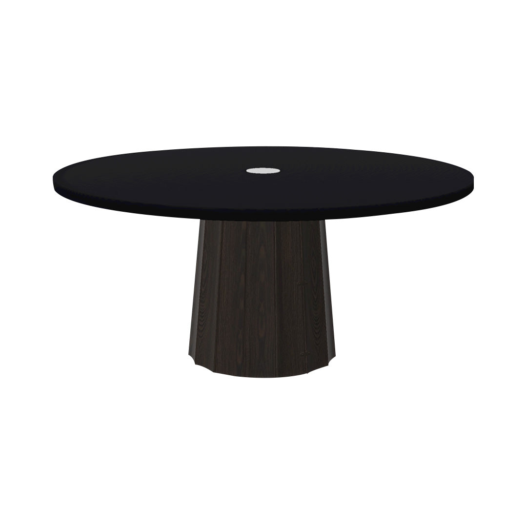 Container Round Table: Extra Large + Bodhi Cover + Grey Stained with Hole + Jet Black