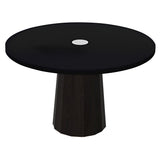 Container Round Table: Medium + Bodhi Cover + Jet Black with Hole + Wenge