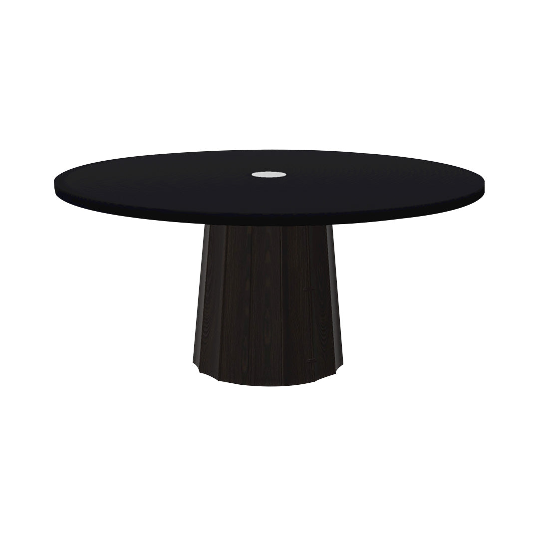 Container Round Table: Extra Large + Bodhi Cover + Wenge Stained with Hole + Black