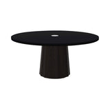 Container Round Table: Extra Large + Bodhi Cover + Wenge Stained with Hole + Black