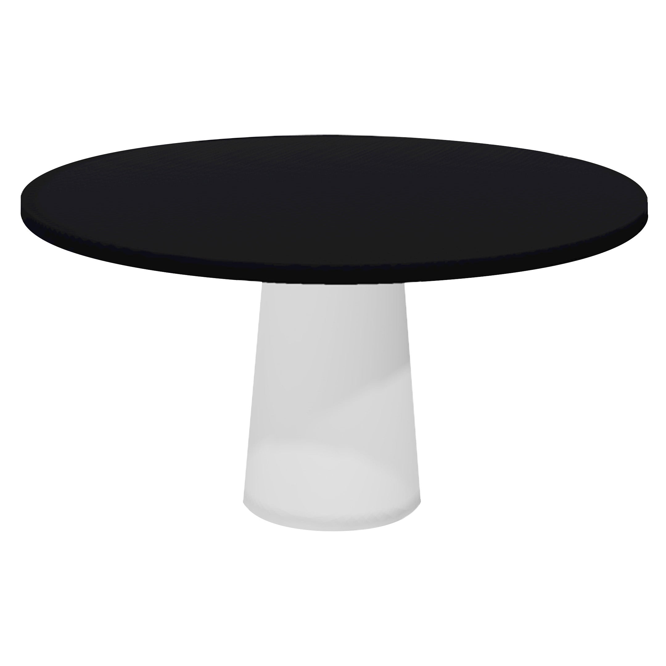 Container Round Table: Large + Cable Feed + Jet Black + White