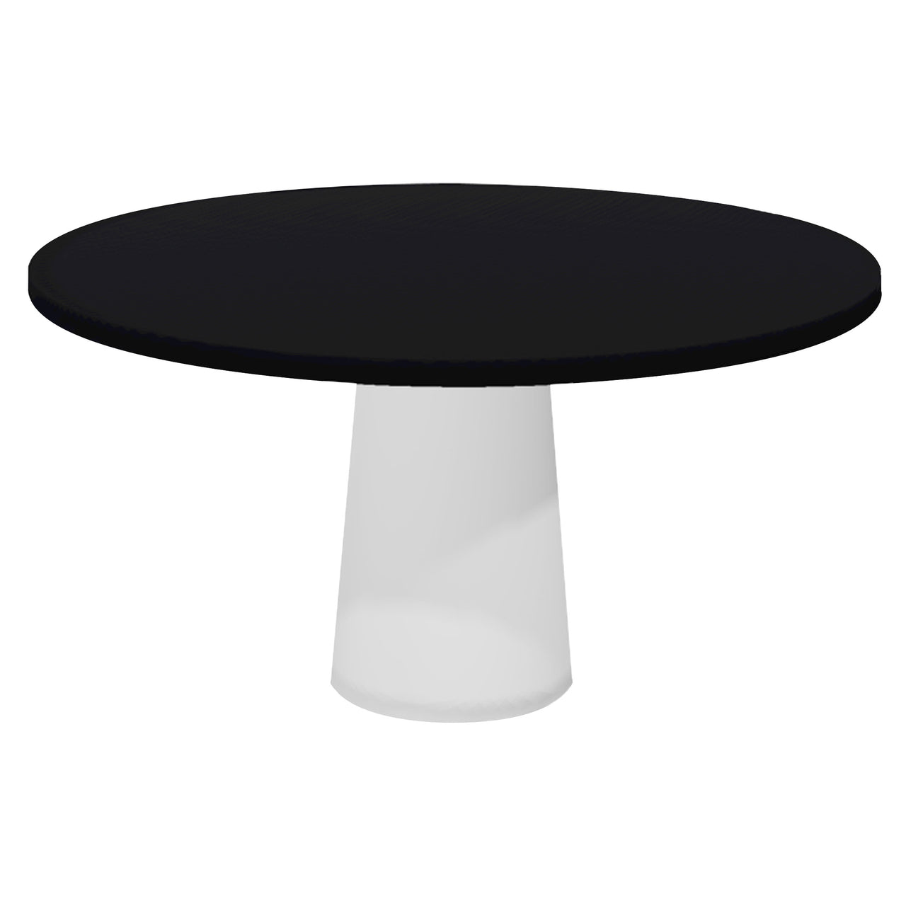 Container Round Table: Large + Cable Feed + Jet Black + White